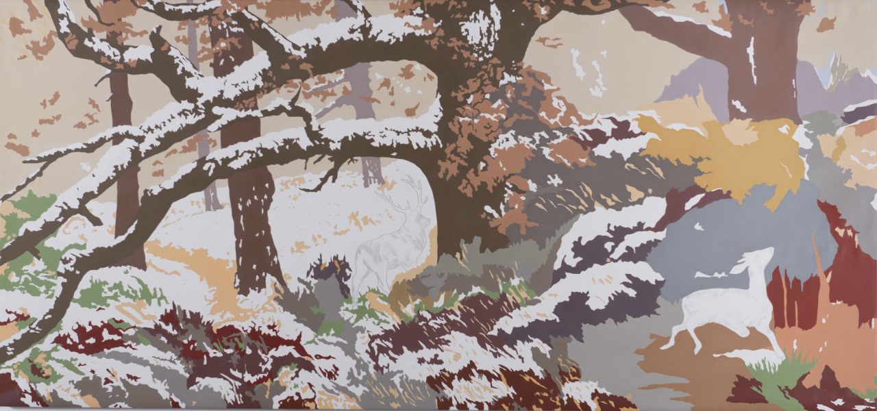 WINTERLANDSCHAFT, Acryl und Grafit auf Leinwand, je 140 x 300 cm, 2014